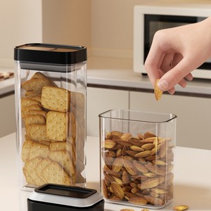 Storage Jar Set Rectangle Clip-On Lid Food Grade Airtight Kitchen Container For Coffee Beans Nuts Pasta Cracker Storage - Product Image 3