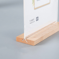 Support de table en bois et acrylique personnalisé pour cartes A4, A5, A6 – Présentoir de menu et porte-étiquettes de prix pour café, hôtel, bureau