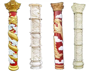 Molde de columna de pilar de plástico decorativo de dragón de hormigón prefabricado de 35*350cm y 14 pulgadas - Product Image 1