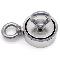 Détecteur de métaux sous-marin puissant à faible prix, exportation, 200 kg, force puissante, boulons à œil en acier inoxydable D75 mm, aimant de recherche permanent en néodyme pour la pêche