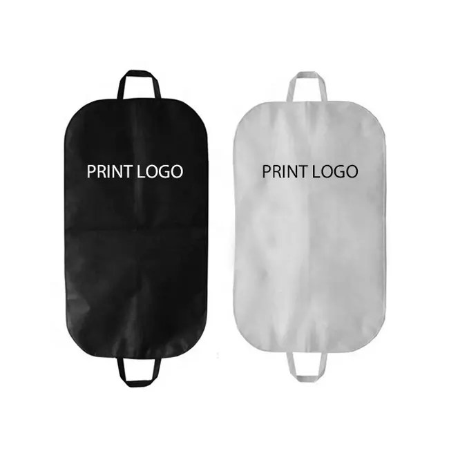 personalised black white biodegradable breathable men suit cover travel bridal long dress wedding gown garment bag with logo