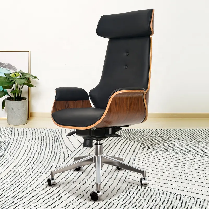 Luxe Lederen 7 Punt Massage Swivel Ergonomische Comfortabele Hoge Rug Baas President Executive Manager Bureaustoel