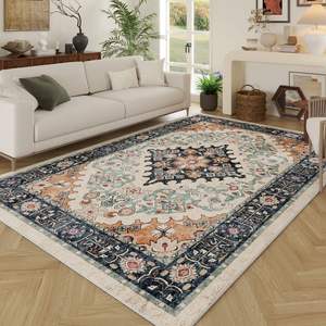 Alfombra de Estilo Persa Vintage, Rectangular, con Patrón de Medallón, Cachemira Fina, Decoración para Sala de Estar - Product Image 2