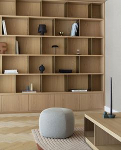 Minimalist Plywood <strong>Open</strong> Grid <strong>Shelf</strong> Cabinet Custom Built-in Wall Storage <strong>Unit</strong> for Modern Interior Design - Product Image 5