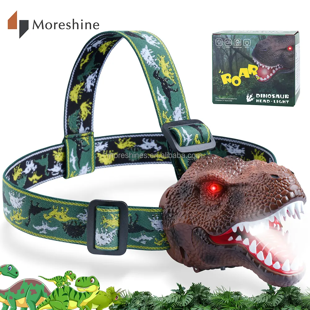 Hot Selling Dinosaur Shape Kids Animal LED Headlamp Head Light For Children Outdoor