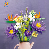 AJB DIY ABS Matière Plastique Bouquet Mixte Fleur Éternelle Modèle Décoration Assemblé Blocs de Construction Ensembles Jouet pour Enfants