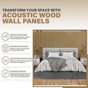 แผ่นผนังไม้ซับเสียงแบบแผ่นเรียบ ราคาโรงงาน สำหรับตกแต่งสำนักงาน สตูดิโอ และบ้าน แผ่นอะคูสติกแบบแผ่นเรียบหนา 21 มม. - Product Image 5