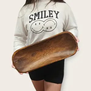 ชามไม้ตกแต่งสวยงามสำหรับห้องนั่งเล่นและพื้นที่รับรองแขก เหมาะสำหรับเสิร์ฟของว่างและเพิ่มเสน่ห์ให้กับการตกแต่งภายใน - Product Image 4