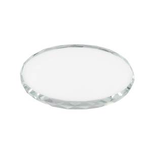 Fermalibro in Vetro Ovale 90x120x12mm, Accessorio da Scrivania in Cristallo Trasparente - Product Image 1