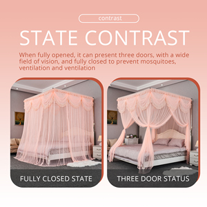 Có thể gập lại giường đôi ngoài trời <span class=keywords><strong>Polyester</strong></span> muỗi lưới tứ giác hình nón thép không gỉ lưới người lớn cắm trại du lịch sử dụng nhà mùa hè - Product Image 5