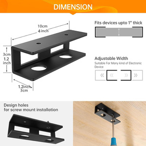 Ordenador portátil negro debajo de la Mesa soporte de estante almacenamiento Invisible soporte de Metal - Product Image 6