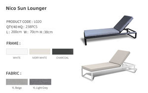 Chaise longue en aluminium, mobilier d'extérieur, mobilier de patio moderne et luxueux, chaise longue de piscine, de plage et de jardin - Product Image 4