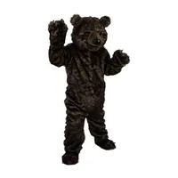 940 الحيوان زي الكرتون Fursuit شعر طويل أسود ملابس Bear Mascot للكبار