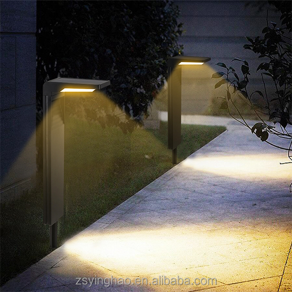 High Quality Led Light Lawn Solar Ip54 Waterproof Black Outdoor Warm White Landscape Solar Path Lawn Lights