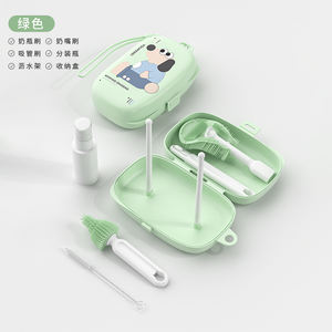 Juego de biberones multifuncional portátil de muestra gratis de OEM/ODM con pajita de silicona y cepillo hecho de material PP duradero - Product Image 4