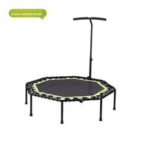 Mini trampoline octogonal pliable en acier durable pour la gymnastique adulte et les exercices en intérieur avec poignée