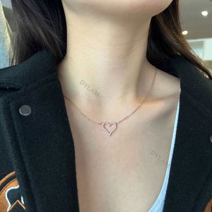 Collier en argent sterling avec pendentif en forme de grand cœur en or plaqué 18 carats, tendance Dylam Ins, bijoux pour femmes - Product Image 3