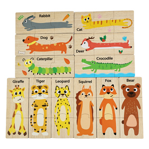 Nouveau Puzzle en bois Montessori jouet jeu d'illumination numérique apprentissage précoce jouets mathématiques pour enfants Cognition animale Puzzles - Product Image 6