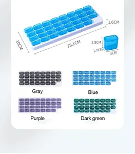 Abs Plastic Pp Reizen Maandelijks Verwijderbare Pil Organizer Case 31 Compartiment Medicijndoos 31 Slots