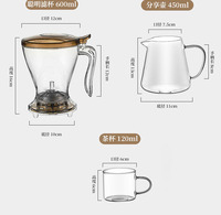 Ensemble de tasses à café, infuseur à thé intelligent pour thé en vrac avec sous-verre - Infuseur à café en vrac facile à utiliser