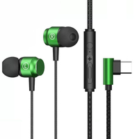 Casque de jeu intra-auriculaire universel 3,5 mm compatible Type C pour la plupart des smartphones, filaire avec micro et contrôle de ligne
