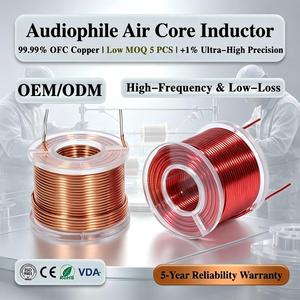 Inducteur à noyau d'<span class=keywords><strong>air</strong></span> en cuivre OFC personnalisé 1,5 mm 2,0 mm pour la fabrication professionnelle de haut-parleurs en Italie et en <span class=keywords><strong>France</strong></span>, vente en gros B2B, faible DCR - Product Image 1