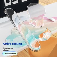 Repose-poignets en silicone pour clavier et souris, respirant, transparent, pour ordinateur et bureau.
