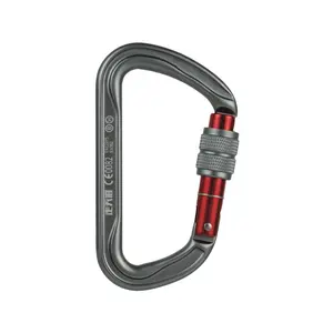 Perlengkapan mendaki kustom perlindungan jatuh berkemah logam 25KN pengunci kait jepret klip Carabiner aluminium