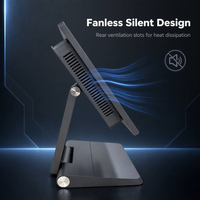 Solution POS 15,6 pouces sans ventilateur, design silencieux, écran unique, en alliage d'aluminium, pliable, compatible Windows/Linux/Android, garantie 2 ans