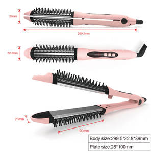 Mode Cheveux Lisseur Brosse Ceramique Fer Plat Cheveux Lisseur Et Bigoudi 2 En 1 - Product Image 3