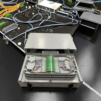 Caja de Distribución de Fibra Óptica FTTH ODF 1U 5G de 19/21 Pulgadas SURFIBER con Panel de Conexiones y Puertos SC/LC/FC/ST para 8 Bandejas de Empalme