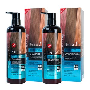 Shampooing et après-shampoing capillaires à la kératine, à l'huile d'argan, au gingembre et à la noix de coco, naturels et biologiques, anti-pelliculaires et lissants - Product Image 1