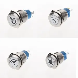 16mm 19mm metal button IP67 custom symbol electronic button switch