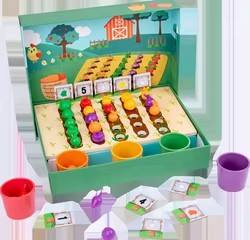 Nouvelle conception de tasse de tri de couleur de ferme de fruits en bois pour enfants jouets <span class=keywords><strong>jeux</strong></span> d'assortiment éducatifs précoces pour enfants - Product Image 6