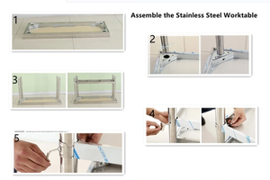 VICTORY KITCHEN Table de travail en acier inoxydable (assemblage de pieds ronds) pour d'autres fournitures d'hôtel et de restaurant - Product Image 5