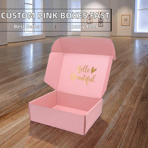 Ready to Ship <strong>Custom</strong> Printed Logo Pink Kraft Paper Packaging Boxes <strong>Cardboard</strong> Airplane <strong>Shape</strong> with Gold Foil Handling - Product Image 3