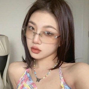 Maidis Frameless Diamond Butterfly Sunglasses 8129 Black Square Unisex UV400 Sun Protection Travel Fashion - Product Image 4