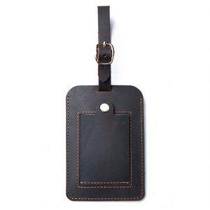 Etiqueta de equipaje retro de cuero ZENOS, tarjeta de embarque, etiqueta de maleta de piel de vaca, correa de identificación de equipaje con protección de privacidad, antipérdida - Product Image 4
