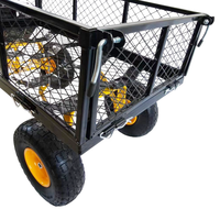 Chariot de jardin en métal robuste à 4 roues, remorque utilitaire à benne basculante avec côtés amovibles, tout-terrain, pour jardinage et agriculture, OEM