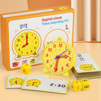 Reloj Digital Multifuncional, Juguete Educativo de Madera, Juego de Asociación de la Hora, Material Didáctico para Niños Pequeños