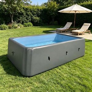 Piscine <span class=keywords><strong>gonflable</strong></span> rectangulaire pour enfants, grande capacité, en PVC, avec fonction <span class=keywords><strong>spa</strong></span>, <span class=keywords><strong>couverture</strong></span> en tissu, certifiée CE, personnalisable - Product Image 1