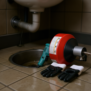 Sonda Elettrica Portatile Rossa da 700W per Scarichi, Cavo da 8m, Macchina Sturalavandini con Guanti per Tubi da 2-6 cm, Agente Drenante - Product Image 2