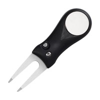 Fourchettes de golf en acier inoxydable personnalisées, manche ABS, logo gravé au laser, marqueur de balle en époxy, fourche de golf pliable.