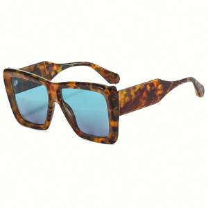 Gafas de Sol Cuadradas Extra Grandes con Logotipo Personalizado, Moda Retro 2022, Montura Grande, Protección UV400, Color en Contraste, para Mujer - Product Image 1