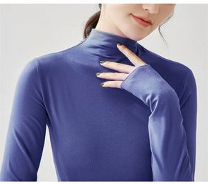 Camiseta de Manga Longa com Gola Alta para Mulheres, Modal, Cor Sólida, Suéteres Macios para Outono e Inverno - Product Image 2