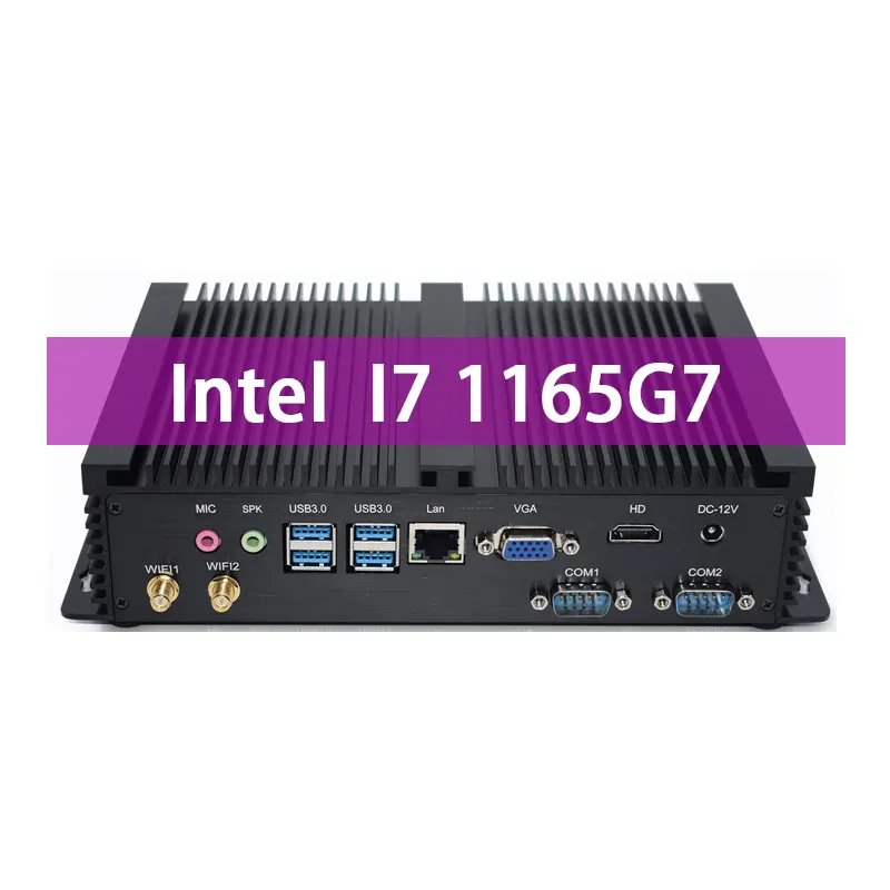 Produttore minipc 7 * USB Industrial Embedded Desk Computer Intel 11th Gen Core I5 1155 g7 I7 1165 g7 Mini PC industriale senza ventola