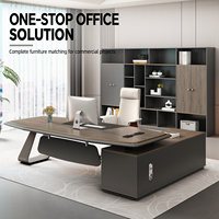 Bureau de direction en L de haute qualité sur mesure, mobilier de bureau de luxe, bureau en bois, bureaux de direction, table de bureau exécutive, table modulaire