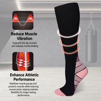 Chaussettes de compression respirantes professionnelles, anti-transpiration, durables, antidérapantes, à pression dégradée pour le sport