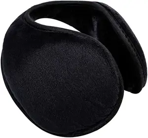 2441 Classic Black Ultra-soft Fleece Plush Warm Earmuffs For Men Women Cold Winter Outdoor Running Ear Warmers