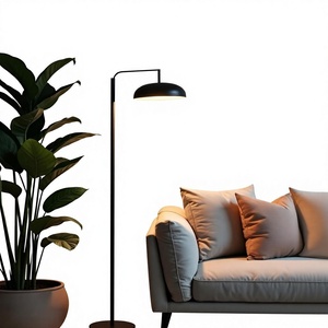 Lampadaire LED moderne en métal avec hauteur réglable et lumière blanche froide, design col de cygne pour salon et chambre à coucher - Product Image 1